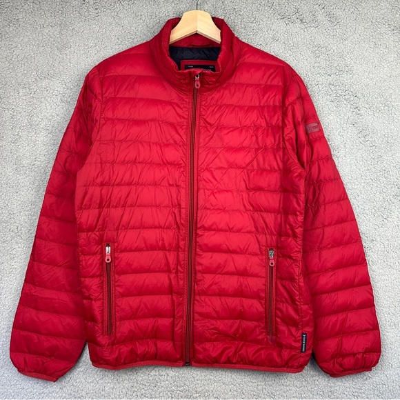 Armani Jeans Vibrant Red Quilted Jacket Men’s Size Large - Picture 1 of 16